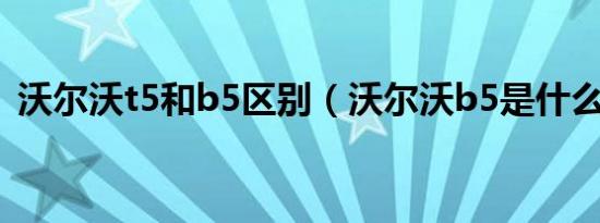 沃尔沃t5和b5区别（沃尔沃b5是什么意思）