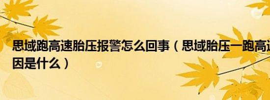 思域跑高速胎压报警怎么回事（思域胎压一跑高速就亮的原因是什么）