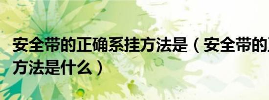 安全带的正确系挂方法是（安全带的正确系挂方法是什么）