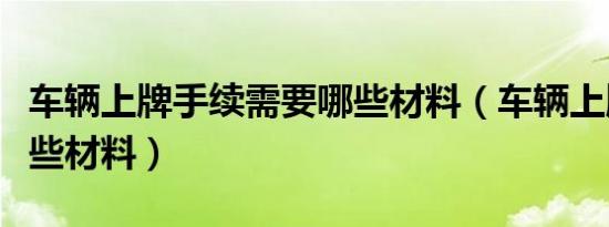 车辆上牌手续需要哪些材料（车辆上牌需要哪些材料）