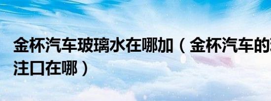 金杯汽车玻璃水在哪加（金杯汽车的玻璃水加注口在哪）