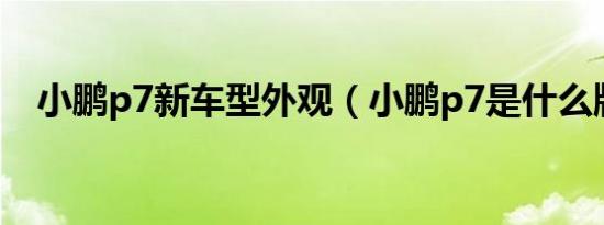 小鹏p7新车型外观（小鹏p7是什么牌子）