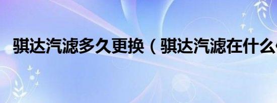 骐达汽滤多久更换（骐达汽滤在什么位置）