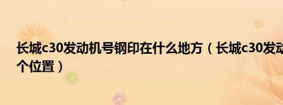 长城c30发动机号钢印在什么地方（长城c30发动机号在哪个位置）