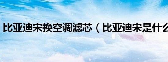 比亚迪宋换空调滤芯（比亚迪宋是什么空调）