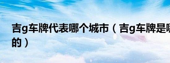 吉g车牌代表哪个城市（吉g车牌是哪个城市的）