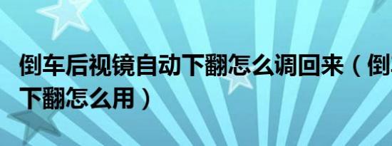 倒车后视镜自动下翻怎么调回来（倒车镜自动下翻怎么用）