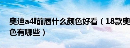 奥迪a4l前唇什么颜色好看（18款奥迪a4l颜色有哪些）