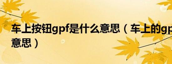 车上按钮gpf是什么意思（车上的gpf是什么意思）