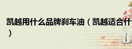 凯越用什么品牌刹车油（凯越适合什么刹车油）