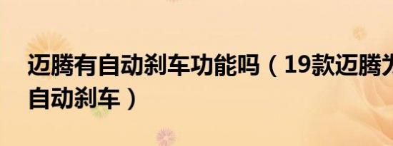 迈腾有自动刹车功能吗（19款迈腾为啥突然自动刹车）