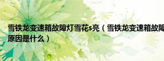 雪铁龙变速箱故障灯雪花s亮（雪铁龙变速箱故障雪花s闪的原因是什么）
