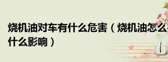烧机油对车有什么危害（烧机油怎么办对车有什么影响）