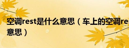 空调rest是什么意思（车上的空调rest是什么意思）