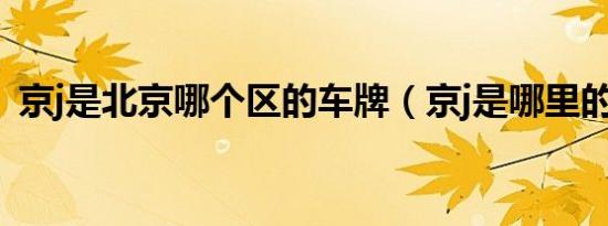 京j是北京哪个区的车牌（京j是哪里的车牌）