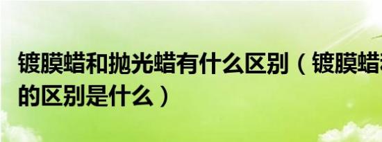 镀膜蜡和抛光蜡有什么区别（镀膜蜡和普通蜡的区别是什么）