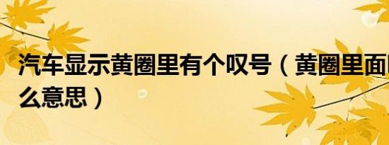 汽车显示黄圈里有个叹号（黄圈里面叹号是什么意思）