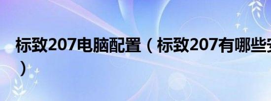 标致207电脑配置（标致207有哪些安全配置）