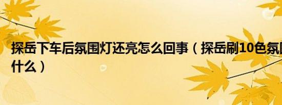 探岳下车后氛围灯还亮怎么回事（探岳刷10色氛围灯教程是什么）