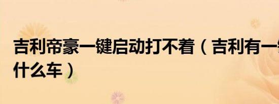 吉利帝豪一键启动打不着（吉利有一键启动是什么车）
