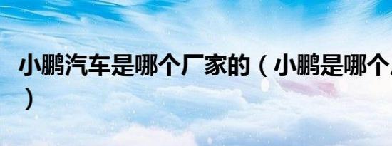 小鹏汽车是哪个厂家的（小鹏是哪个厂家的车）