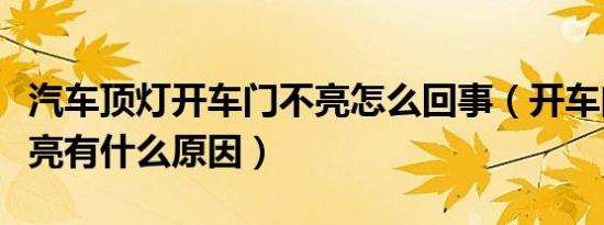 汽车顶灯开车门不亮怎么回事（开车门顶灯不亮有什么原因）