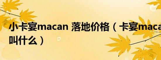 小卡宴macan 落地价格（卡宴macan中文名叫什么）