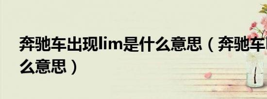 奔驰车出现lim是什么意思（奔驰车lim是什么意思）