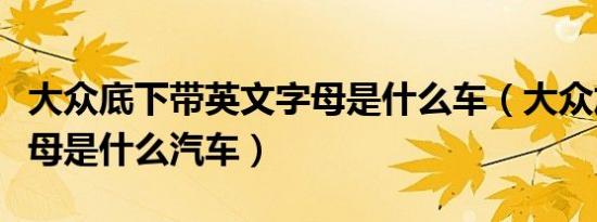 大众底下带英文字母是什么车（大众加英文字母是什么汽车）