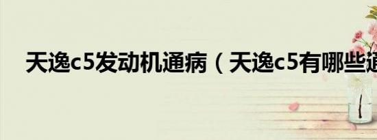 天逸c5发动机通病（天逸c5有哪些通病）