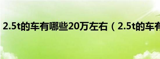 2.5t的车有哪些20万左右（2.5t的车有哪些）