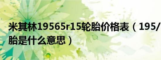 米其林19565r15轮胎价格表（195/65r15轮胎是什么意思）