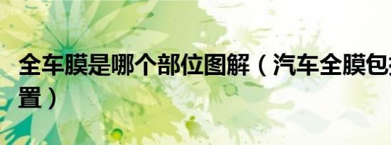 全车膜是哪个部位图解（汽车全膜包括哪些位置）