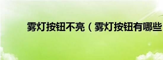 雾灯按钮不亮（雾灯按钮有哪些）