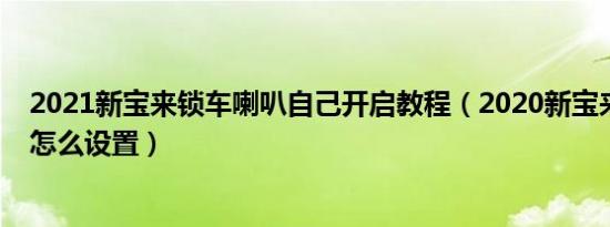 2021新宝来锁车喇叭自己开启教程（2020新宝来锁车喇叭怎么设置）
