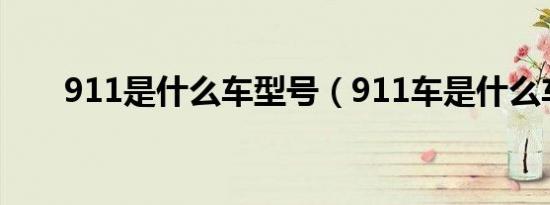 911是什么车型号（911车是什么车）