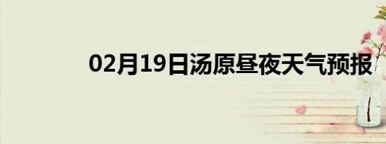 02月19日汤原昼夜天气预报