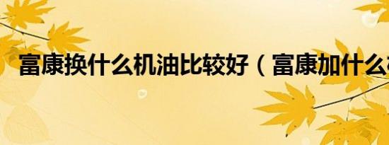 富康换什么机油比较好（富康加什么机油）