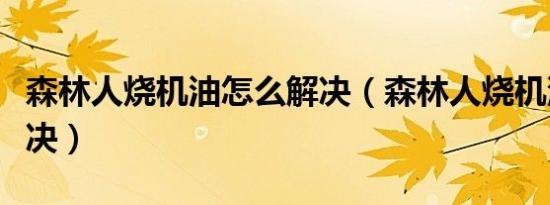 森林人烧机油怎么解决（森林人烧机油怎么解决）