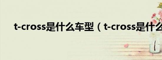 t-cross是什么车型（t-cross是什么车）