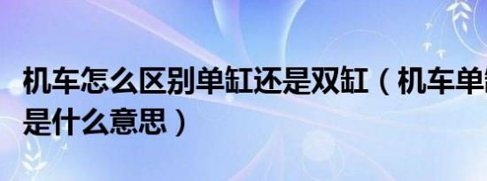 机车怎么区别单缸还是双缸（机车单缸和双缸是什么意思）
