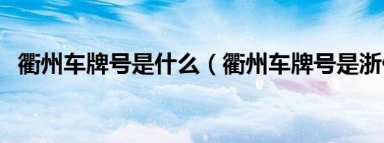衢州车牌号是什么（衢州车牌号是浙什么）