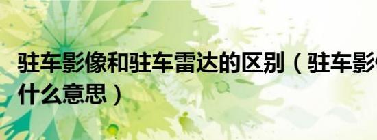 驻车影像和驻车雷达的区别（驻车影像系统是什么意思）