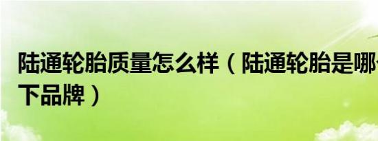 陆通轮胎质量怎么样（陆通轮胎是哪个公司旗下品牌）