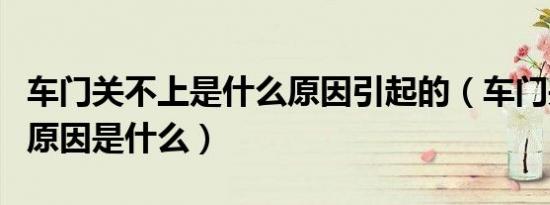 车门关不上是什么原因引起的（车门关不上的原因是什么）