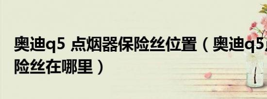 奥迪q5 点烟器保险丝位置（奥迪q5点烟器保险丝在哪里）