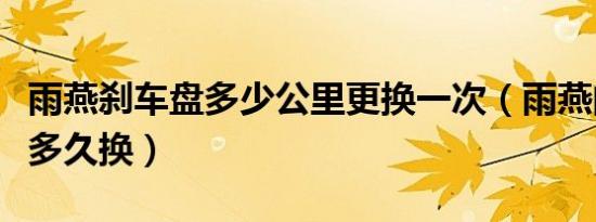 雨燕刹车盘多少公里更换一次（雨燕的刹车盘多久换）