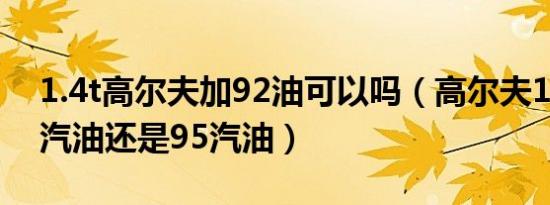 1.4t高尔夫加92油可以吗（高尔夫1.4t加92汽油还是95汽油）