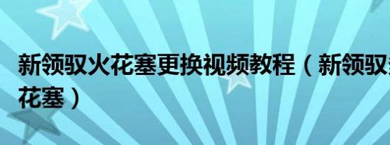 新领驭火花塞更换视频教程（新领驭多久换火花塞）