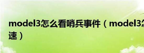 model3怎么看哨兵事件（model3怎么看时速）